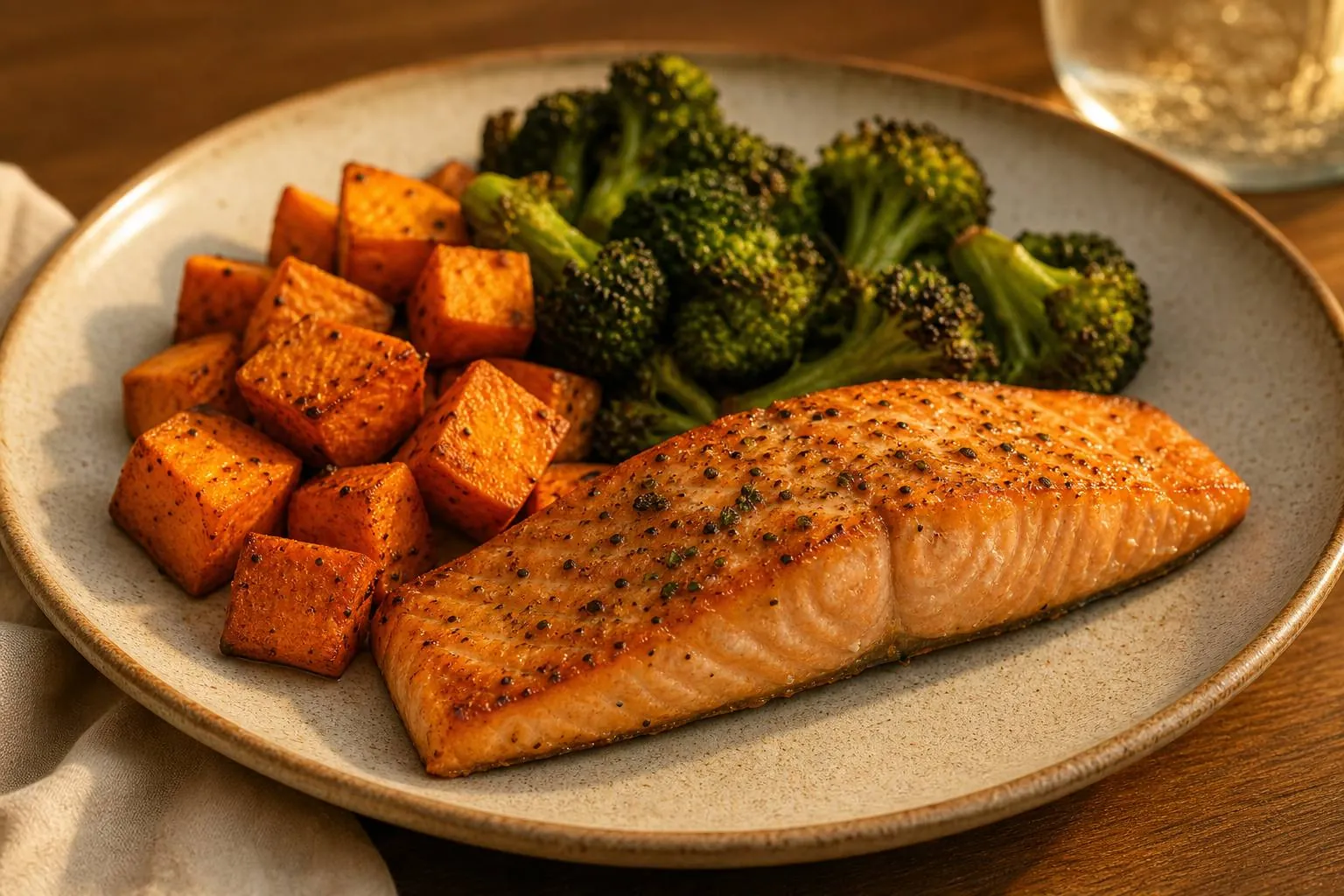 Cena: salmone al forno con verdure